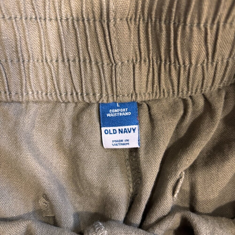 Old Navy Womens Size L Green High Waisted Linen Blend 3.5" Inseam Shorts NWT - Picture 4 of 10